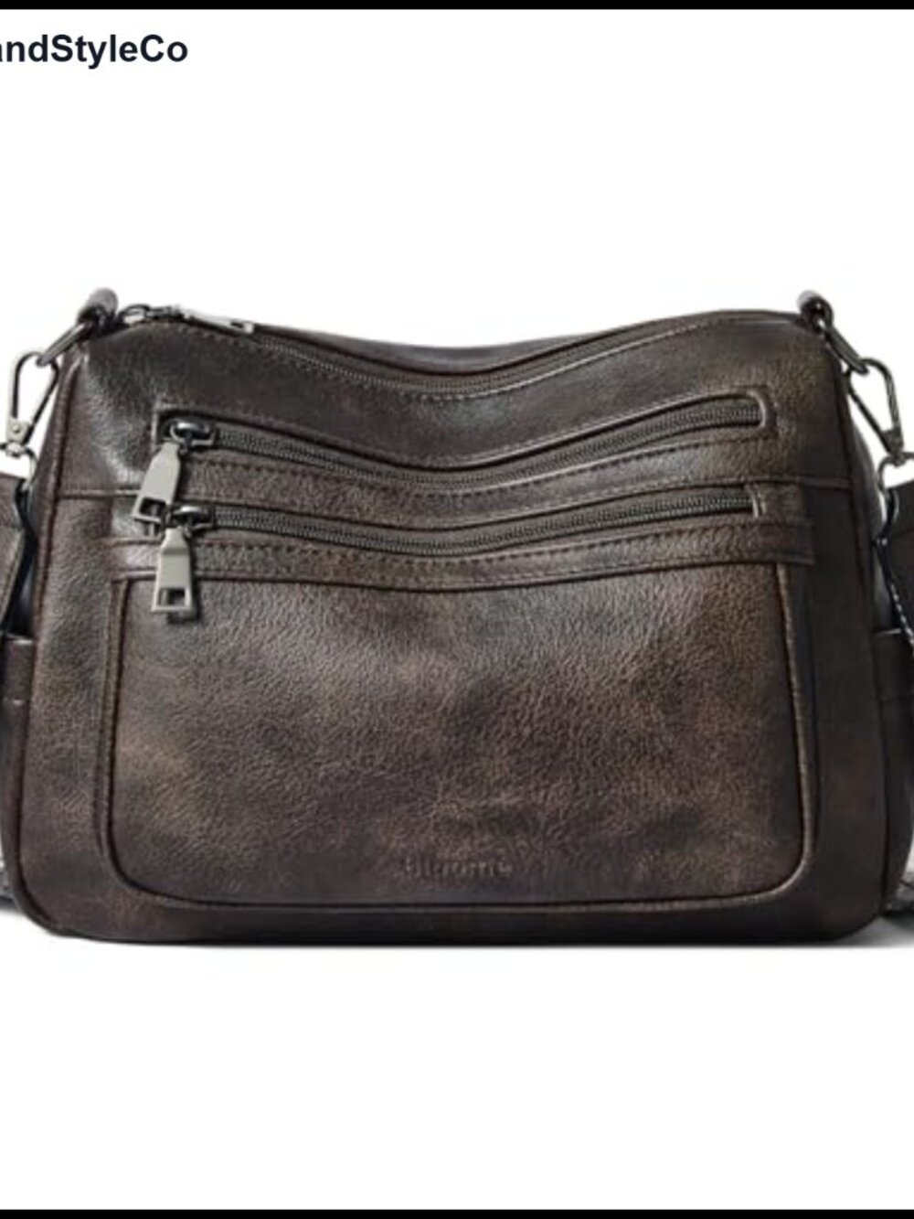 Faux Leather Crossbody Bag Medium Wide Strap Shoulder Handbag
